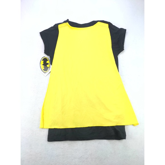 Girls Batman Costume Shirt W/ Detachable Cape Size XL 15/17 Black NWT - Picture 2 of 10